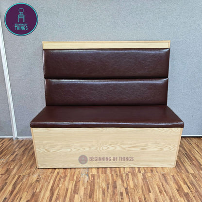 Wooden Frame Cafe Booth Seat Horizontal Padding