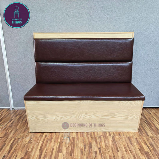 Wooden Frame Cafe Booth Seat Horizontal Padding