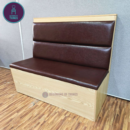 Wooden Frame Cafe Booth Seat Horizontal Padding