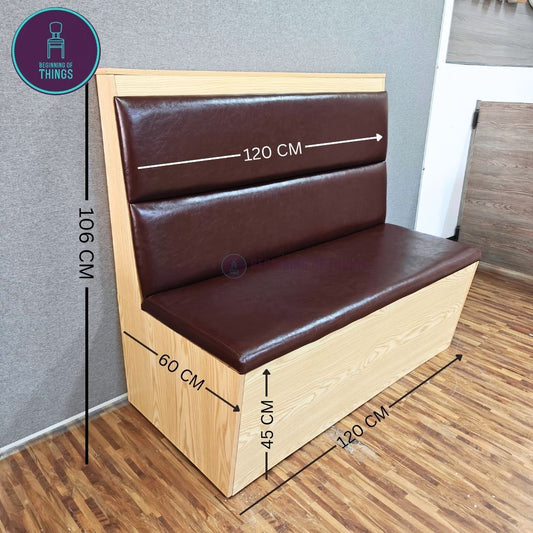 Wooden Frame Cafe Booth Seat Horizontal Padding