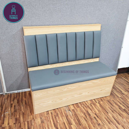 Wooden Frame Cafe Booth Seat Vertical Padding