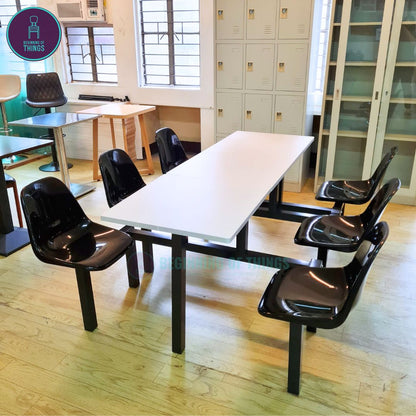 6-Seater Canteen Cafeteria Table and Chair Dining Set