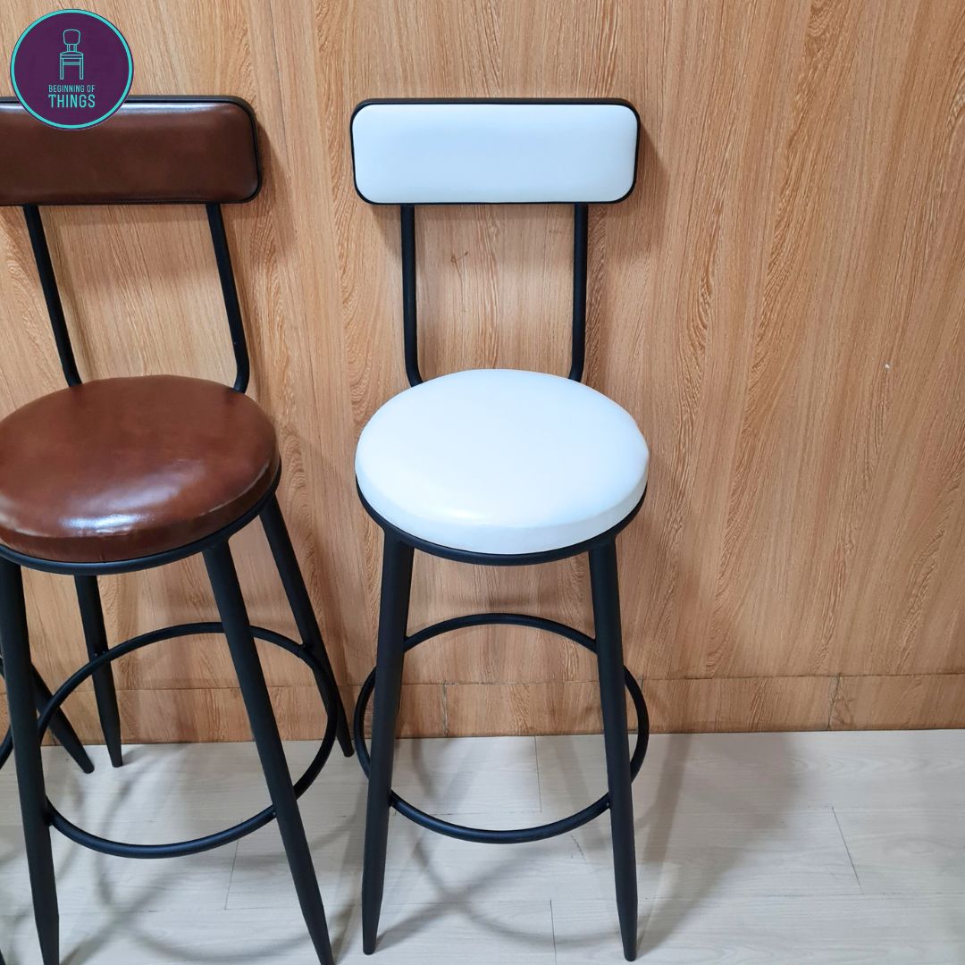 Calico PU Leather Fixed Leg Bar Stool