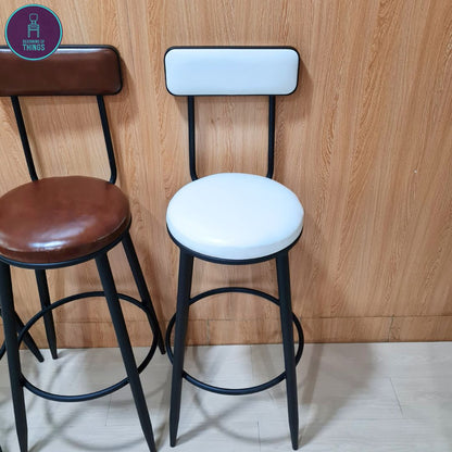 Calico PU Leather Fixed Leg Bar Stool