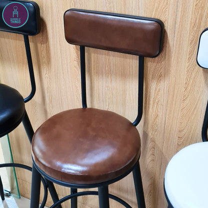 Calico PU Leather Fixed Leg Bar Stool