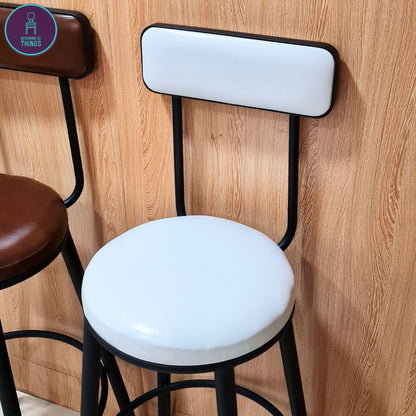 Calico PU Leather Fixed Leg Bar Stool
