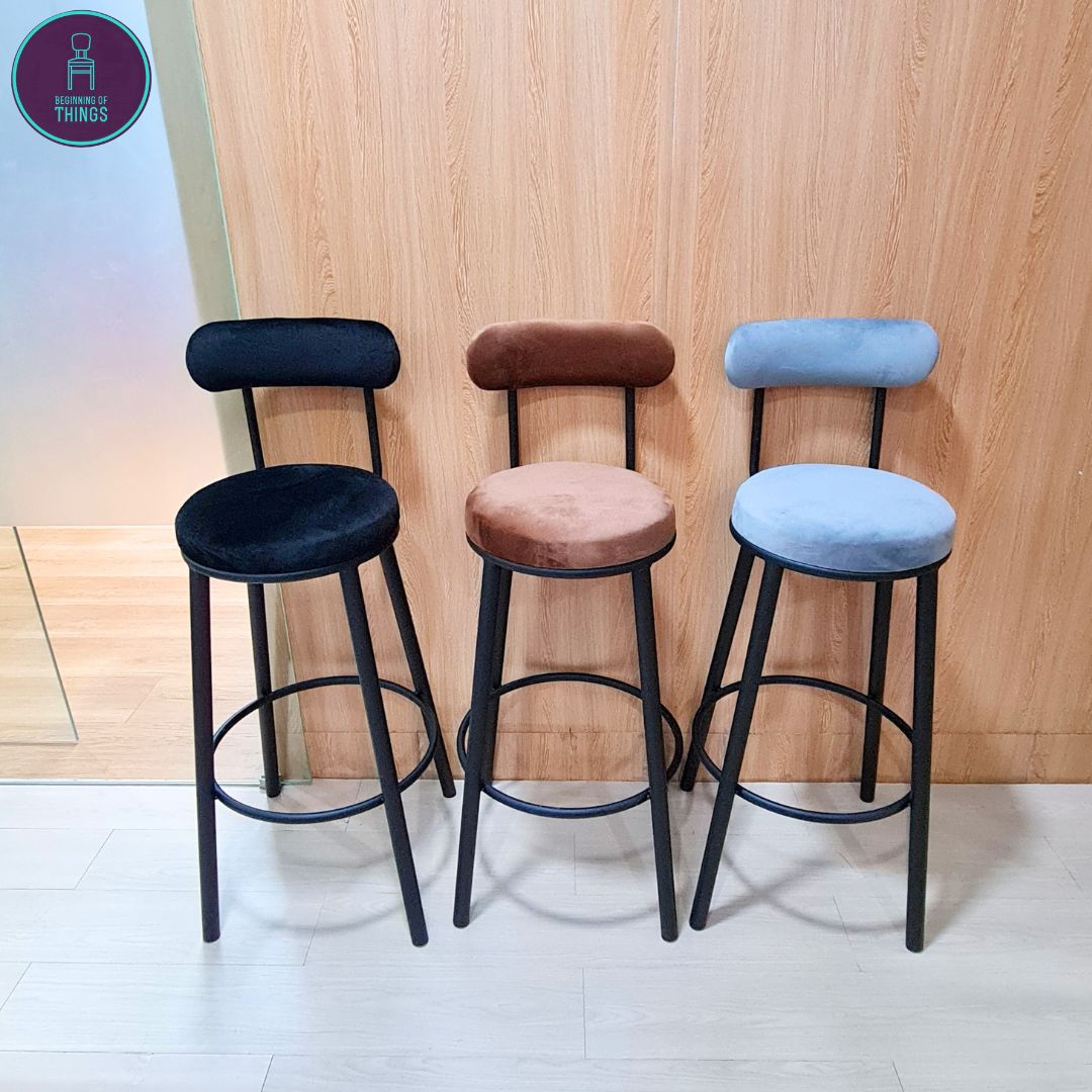 Campbell Cotton Flannel Fixed Leg Bar Stool