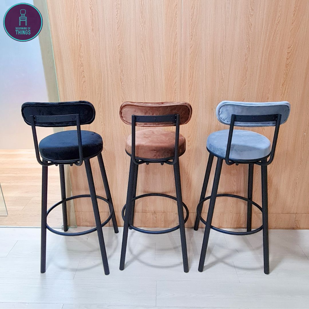 Campbell Cotton Flannel Fixed Leg Bar Stool
