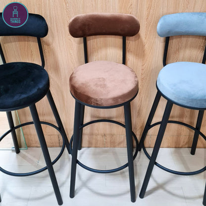 Campbell Cotton Flannel Fixed Leg Bar Stool