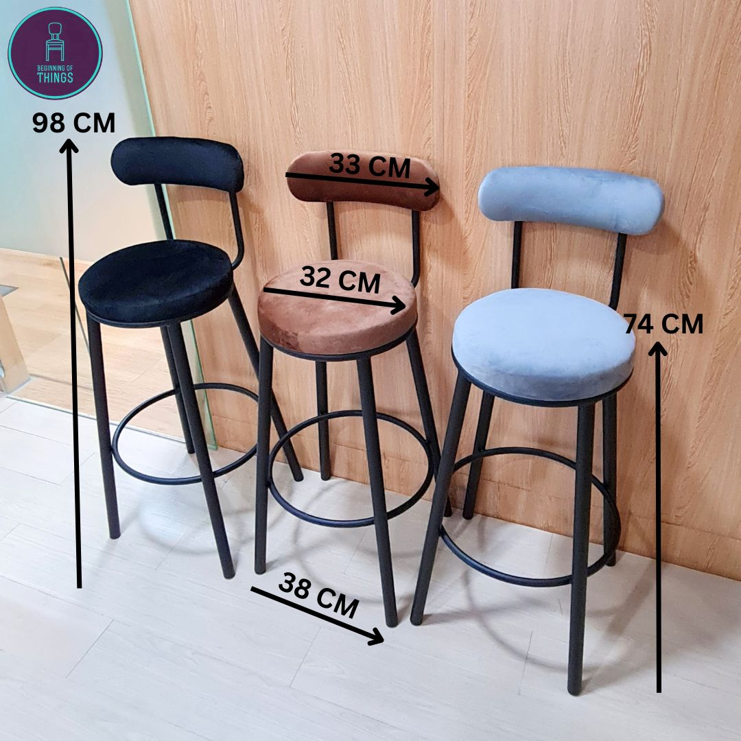 Campbell Cotton Flannel Fixed Leg Bar Stool