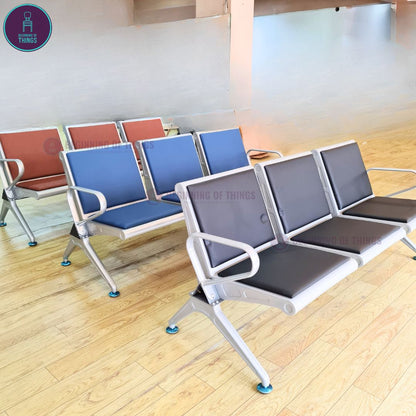 3-Seater Gang Chair with Padded Foam Cushion Seat