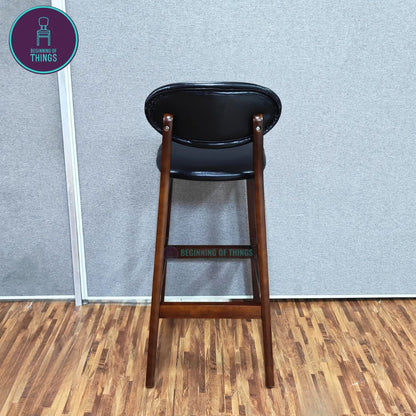 Wooden Horn Bar Stool Padded Back