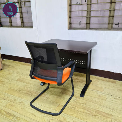 Jenner 90 x 60 cm Freestanding Office Table with Black Metal Leg