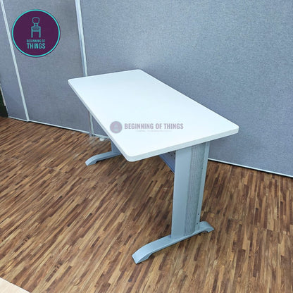 Jenner 120 x 60 cm Freestanding Office Table with Silver Metal Leg