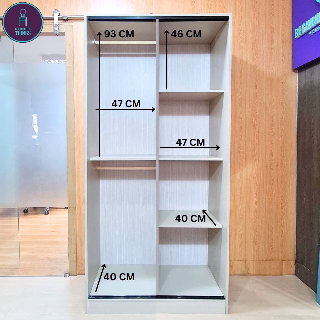 Marlowe 100 CM Sliding Wardrobe Cabinet