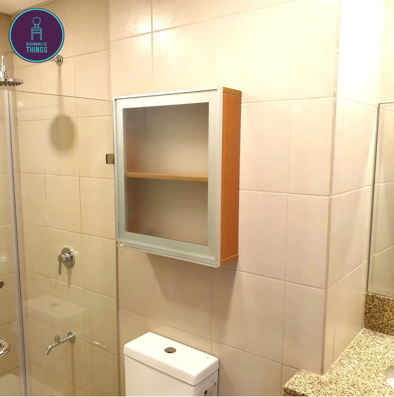 Medicine Wall Cabinet with Frosted Glass Door 20 x 24 in