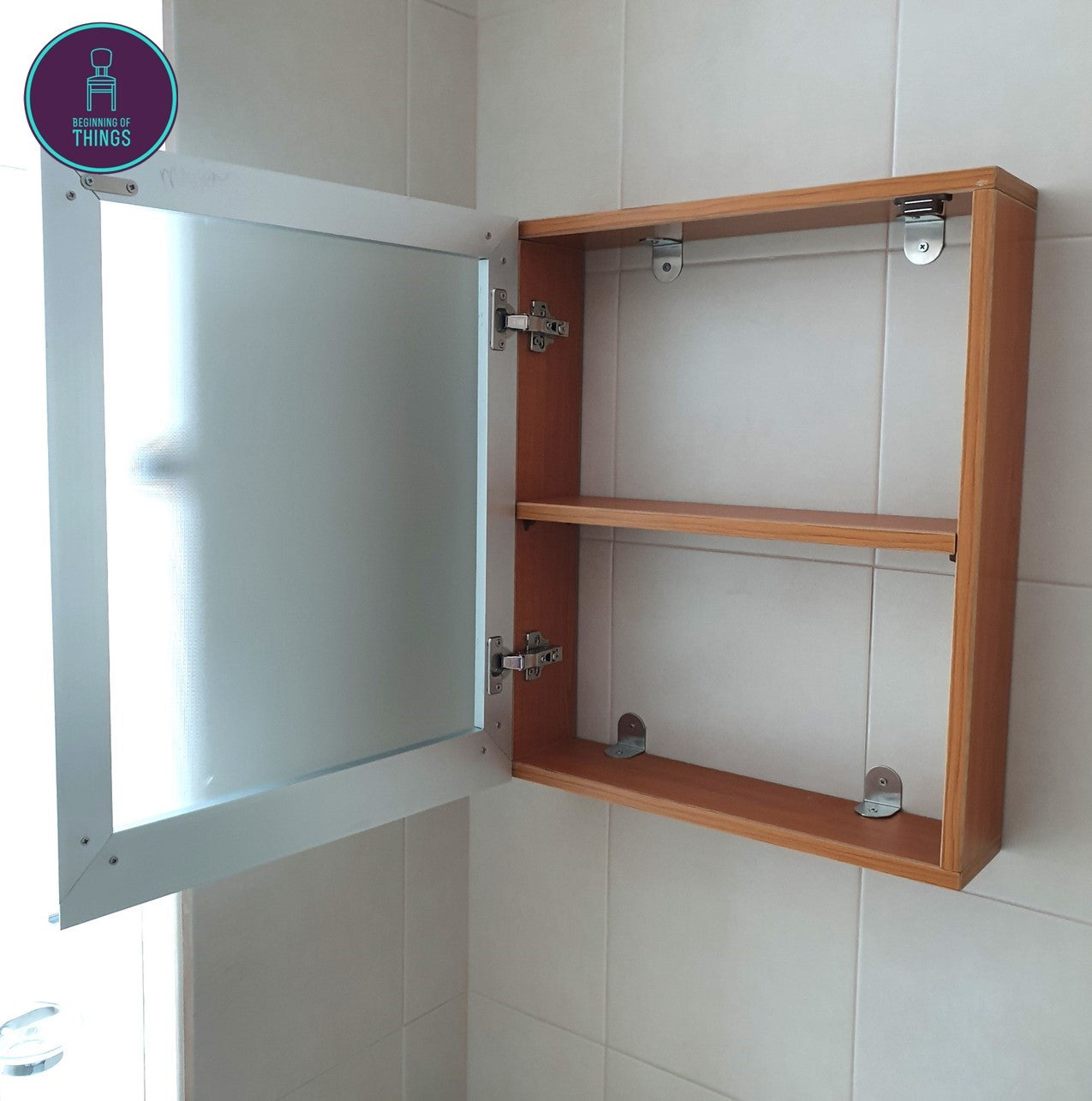 Medicine Wall Cabinet with Frosted Glass Door 20 x 24 in
