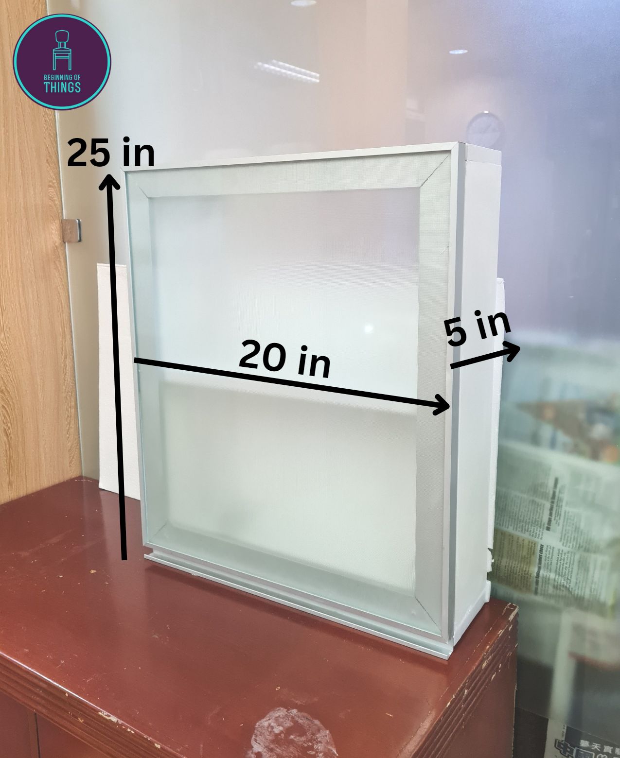 Medicine Wall Cabinet with Frosted Glass Door 20 x 24 in