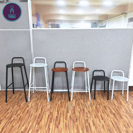 Low Back Outdoor Metal Stool Chair