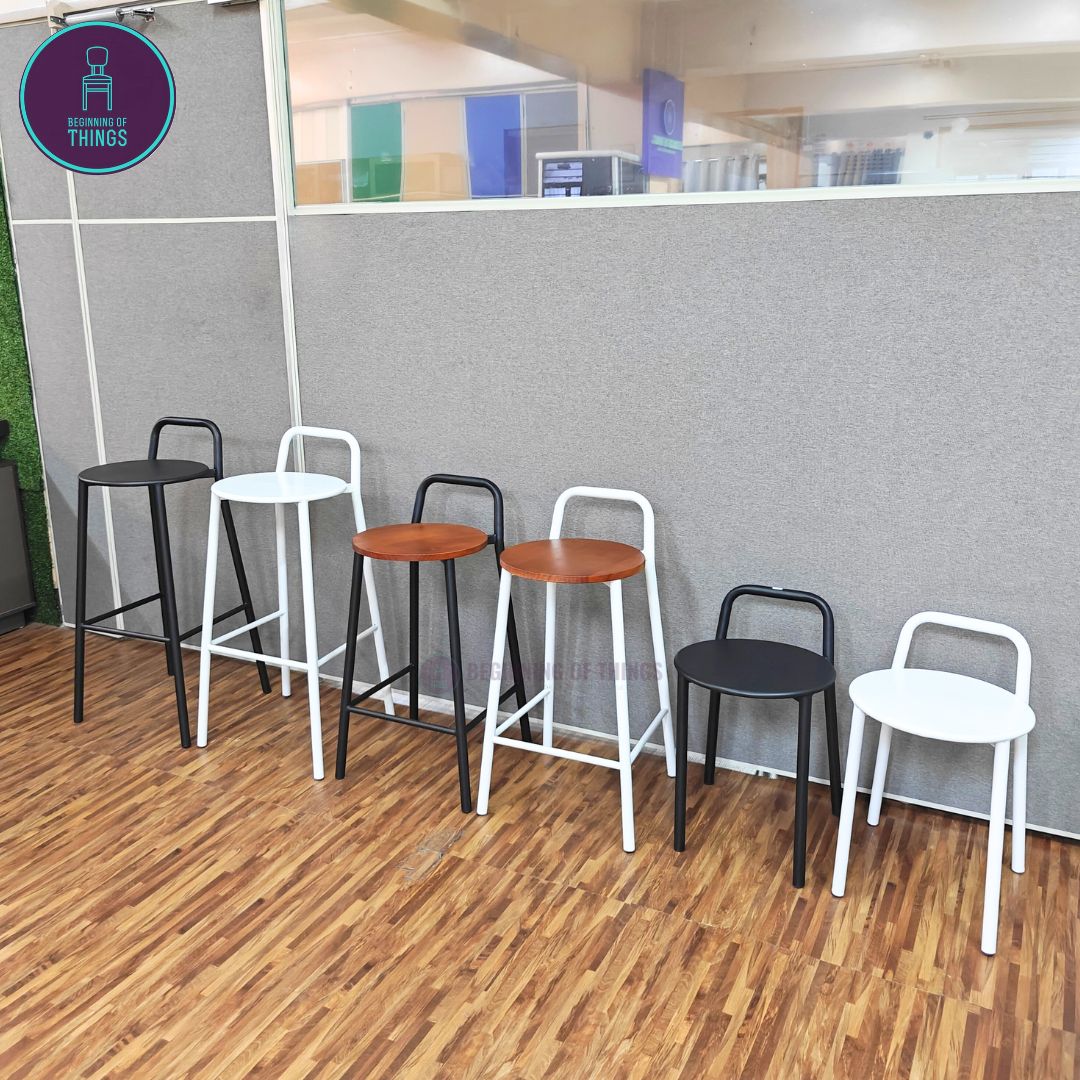 Low Back Outdoor Metal Stool Chair