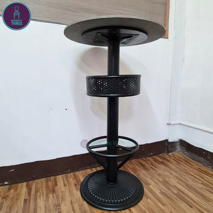 Round Base Bar Table Leg with Tray