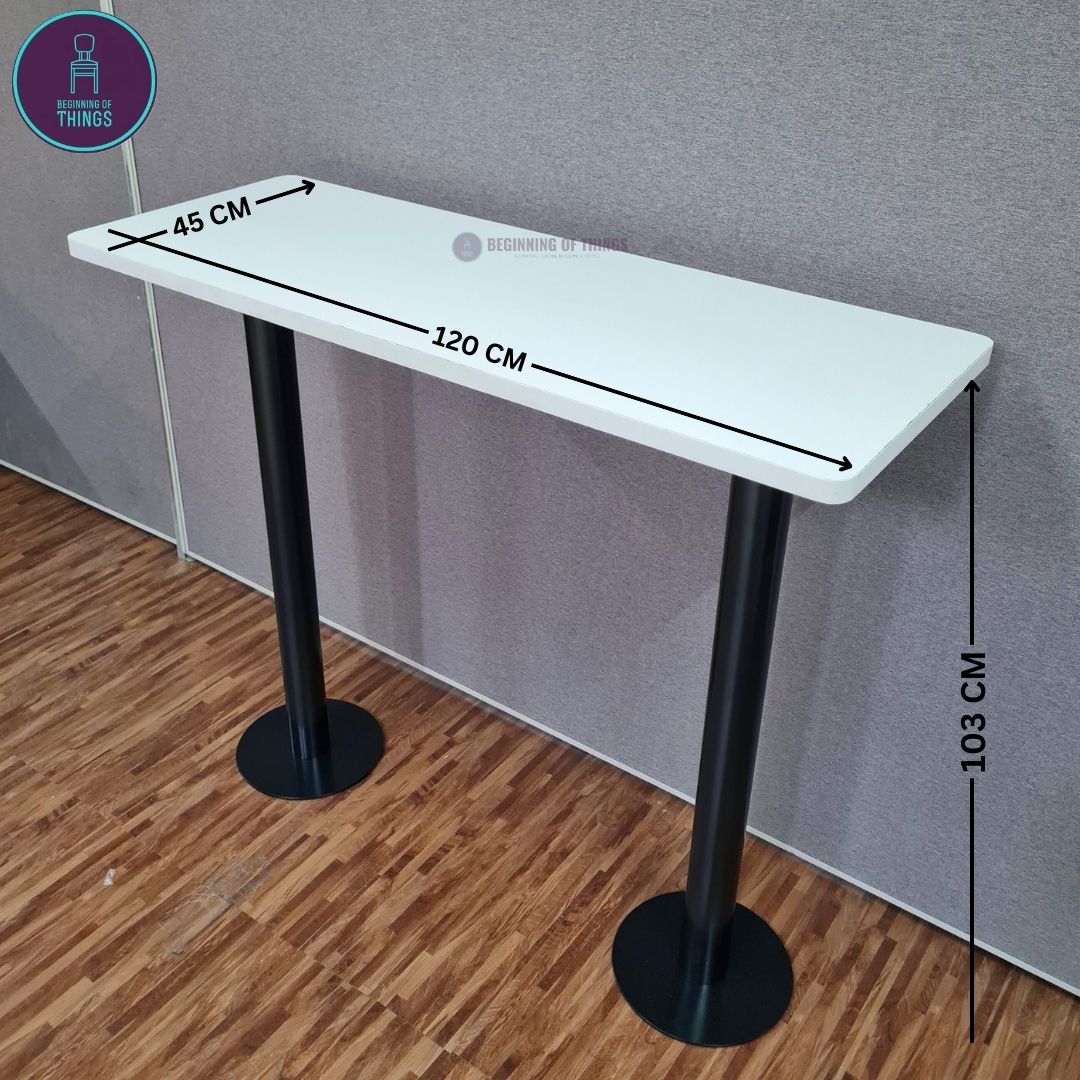 Double Leg Round Base Bar Table 120 x 45 x 103 cm