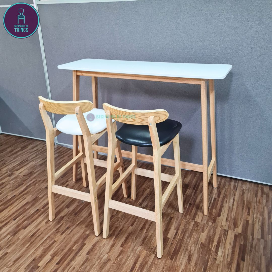 Japandi Wooden Bar Table 120 x 40 x 100 cm