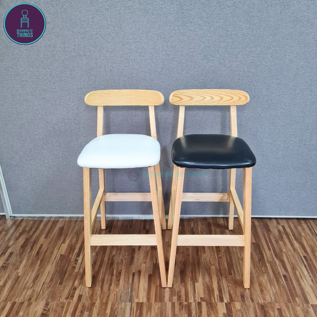 Wooden Horn Bar Stool