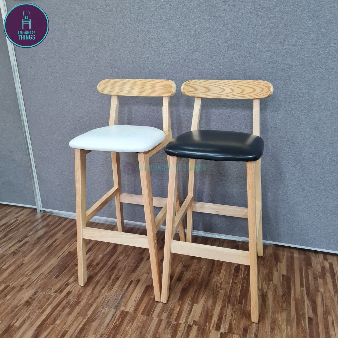 Wooden Horn Bar Stool