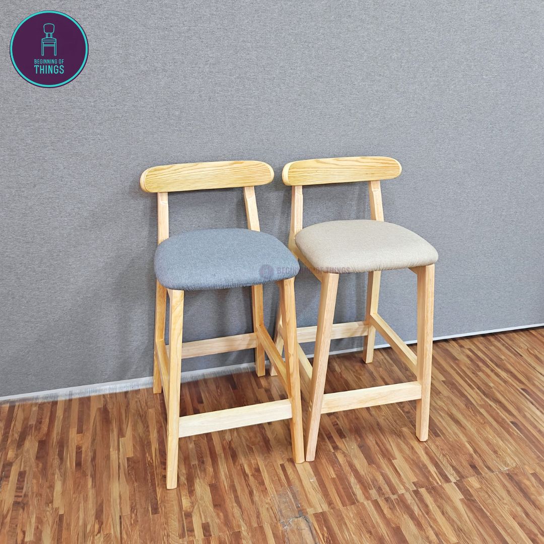 Wooden Horn Bar Stool