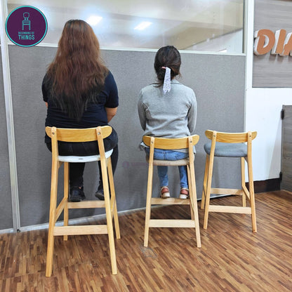 Wooden Horn Bar Stool