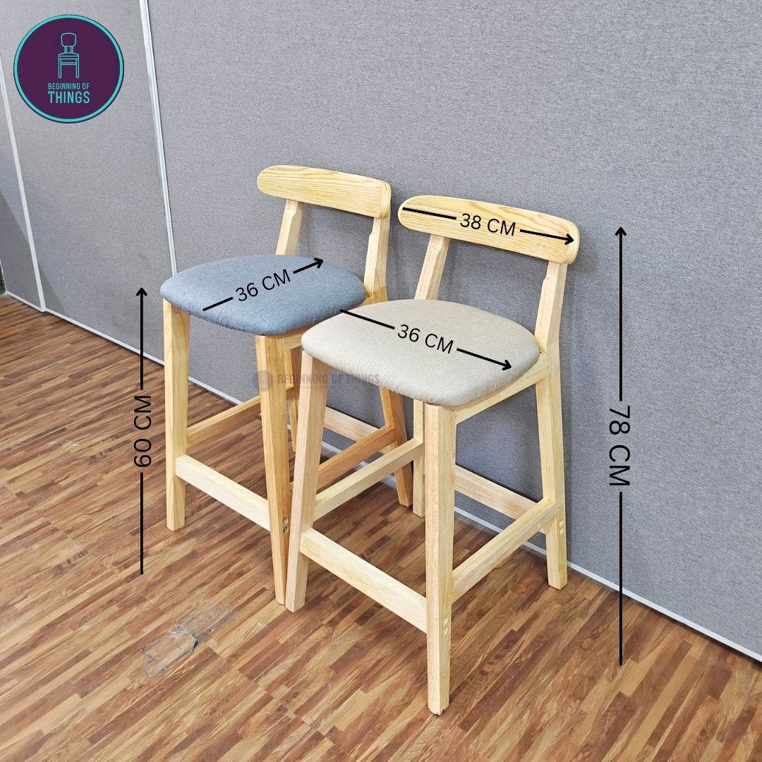 Wooden Horn Bar Stool