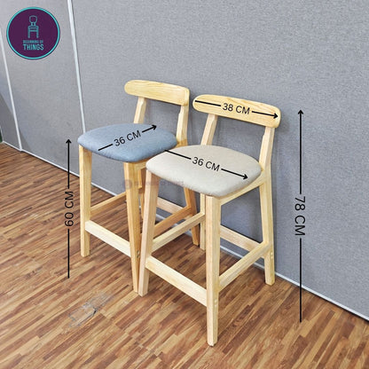 Wooden Horn Bar Stool
