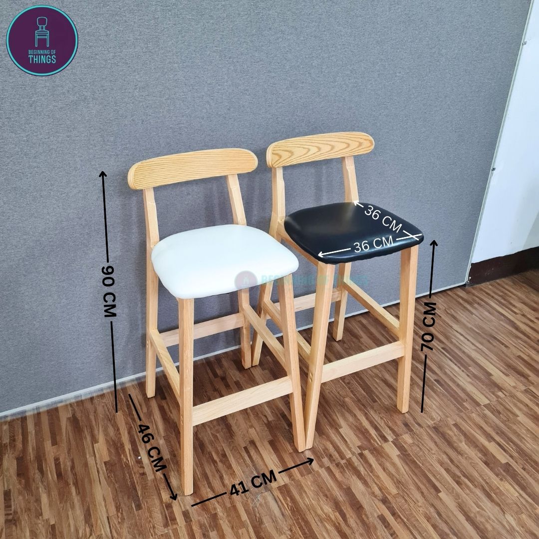 Wooden Horn Bar Stool