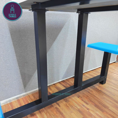 4-Seater Canteen Cafeteria Set Fiberglass w/ Bench Seat