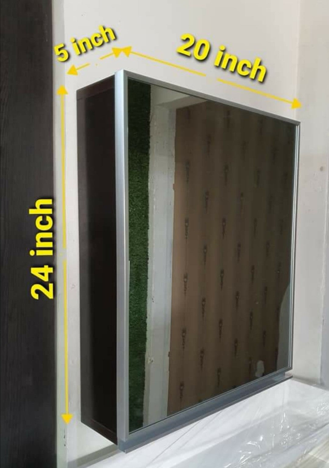 Medicine Wall Cabinet with Mirrored Door 20 x 24 in