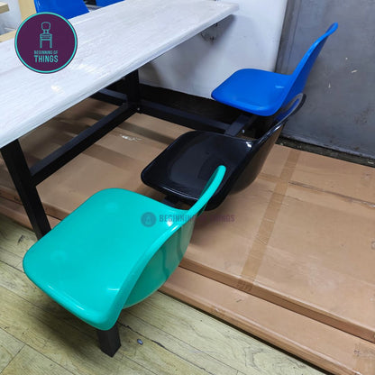 6-Seater Canteen Cafeteria Table and Chair Dining Set