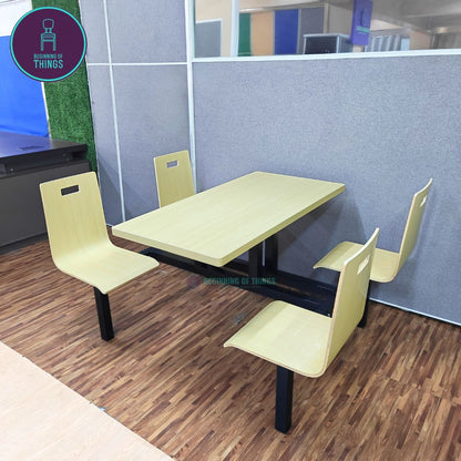 4-Seater Canteen Cafeteria Set Laminated Plyboard
