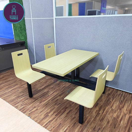 4-Seater Canteen Cafeteria Set Laminated Plyboard