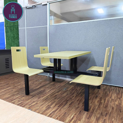 4-Seater Canteen Cafeteria Set Laminated Plyboard