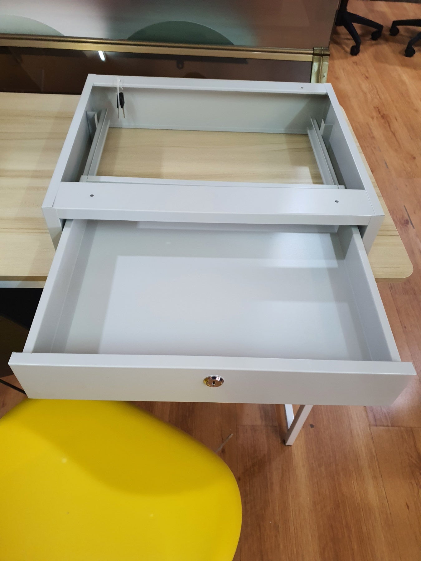 Steel Drawer for Desk with Lock